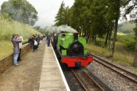 'BARBER' an 0-6-0ST at Lintley Halt, the northern station on the the South Tynedale Railway. The Railway is soon to open up its extension to Slaggyford.<br><br>[Peter Todd 17/07/2017]