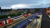 Looking south from the Stirling footbridge as the 0526 Virgin service to Kings Cross is made ready for departure on Monday 7 August 2017.<br>
<br><br>[David Prescott 07/08/2017]