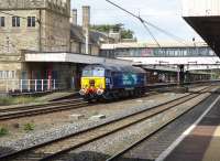 A very clean DRS 57309 <I>Pride of Crewe</I> runs light engine through Lancaster on 14th August 2017 making its way from Crewe to Carlisle Kingmoor. <br><br>[Mark Bartlett 14/08/2017]