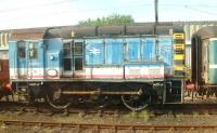 Preserved class 08 no 08631 (formerly D3798) photographed at Derby in August 2002. <br><br>[Ian Dinmore 16/08/2002]