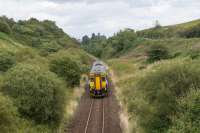 156502 on the descent to Barrhead from Shilford Summit. View looks to Barrhead. 30 years on from my last visit to this location [see image 7737] - there's been a bit of tree growth in the intervening years.<br><br>[Ewan Crawford 17/08/2017]