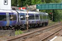 The 13.04 from Edinburgh, arrival 14.08, leaves the loop platform at Dunblane to gain the crossover and return to form the 14.29 back to the capital.<br>
<br><br>[Colin Miller 29/08/2017]