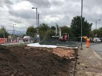 Setting up the contractor's compound at Bailleston where work to replace the deck of the overbridge has now started.<br><br>[Colin McDonald 05/09/2017]