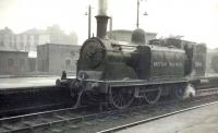 Ex-Caledonian 2P 0-4-4T 55143 on duty at St Enoch on 15 April 1950. <br><br>[G H Robin collection by courtesy of the Mitchell Library, Glasgow 15/04/1950]