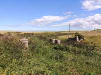 The remains of a beautiful pink and grey granite bridge on the St Combs branch at Water of Philorth nature reserve looking towards Cairnbulg.<br><br>[Alan Cormack 15/08/2017]