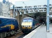 GNER services passing at the east end of Waverley in February 2004. <br><br>[John Furnevel 19/02/2004]