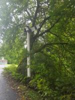 A signal at Callander marking the start of the converted trackbed to Strathyre. It's not an original!<br><br>[John Yellowlees 28/08/2017]
