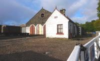 The 1898 Highland Railway locomotive shed at Aviemore, now part of the Strathspey Railway, photographed from the adjacent roadway on the afternoon of 11 September 2017.<br><br>[Andy Furnevel 11/09/2017]