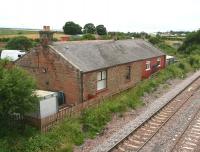 Looking west towards Annan over the remains of Dornock (later Eastriggs) station on 17 July 2008. Double track has recently been reinstated at this point as part of the Gretna - Annan redoubling project. The platforms that once brought people from all parts of the world to work in the giant wartime munitions factory nearby are long gone. [See image 60303] <br><br>[John Furnevel 17/07/2008]