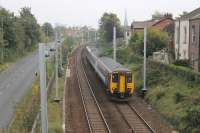 <I>Progress at Preston</I>. Electrification masts have appeared at Maudlands and a number of other locations ahead of complete closure of the Blackpool lines on 11th November 2017. Refurbished 156472, and a Pacer, head for Blackpool North on 27th September. [See image 57634] for the same location in 2016. This vantage point will probably be lost when the wires are strung. <br><br>[Mark Bartlett 27/09/2017]