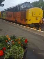 37421 working a track inspection train at Kilmarnock with 37219.<br><br>[John Yellowlees 02/08/2017]