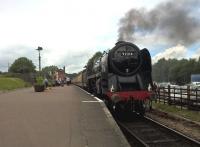 92214 is appropriately heading for its namesake, the City of Leicester, hauling the GCR Sunday luncheon train South on a breezy 25th of June.<br><br>[Ken Strachan 25/06/2017]