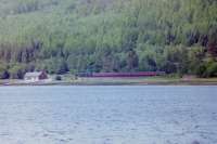 Photograph taken with a 200mm zoom lens of Black 5 44871 on the afternoon Jacobite from opposite side of Loch Eil.<br><br>[Gordon Steel 05/07/2012]