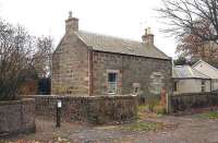 The former station master's house in Torphins, looking west along William Street in November 2006. The station was located to the south of William Street on a lower level, with pedestrian access once provided via the pathway running off to the left.<br><br>[John Furnevel 10/11/2006]