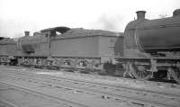 A Sunday morning in the shed yard at Thornaby in May 1960. Resident J27 0-6-0 no 65787 is stabled for the weekend alongside several classmates.<br><br>[K A Gray 29/05/1960]