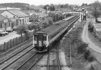 156496 passes the connection to the former GNSR station and yard as it leaves Elgin with a service for Aberdeen in 1991.<br>
<br><br>[Bill Roberton //1991]