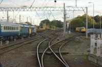 'The Caledonian' railtour departing Carlisle southbound on 07 October 2017 with 50049 and 50007. Over on the right is 50008 stabled in High Wapping sidings after it had worked north with a rail grinder a few days earlier. Three Class 50s in the same photo at Carlisle was not something I expected in 2017!<br><br>[John McIntyre 07/10/2017]