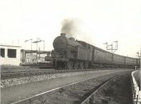 A class N2 0-6-2T passing Cowlairs West Junction with empty stock in September 1955. <br><br>[G H Robin collection by courtesy of the Mitchell Library, Glasgow 06/09/1955]