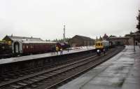 A quiet (and damp) afternoon at Brechin in August 1992, waiting for the train to arrive from Bridge of Dun.<br><br>[John McIntyre 09/08/1992]