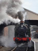 GWR 0-6-2T 5643, owned by the Furness Railway trust, starts away from Bo'ness with the 1210hrs to Manuel on 14th October 2017. This was an early run for the loco which will be the star guest at the Autumn Steam Gala. <br>
<br><br>[Bill Roberton 14/10/2017]