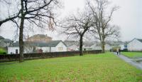 View south looking to Renfrew Fulbar Street in 1998. The station building, on the left, is now a house.<br><br>[Ewan Crawford //1998]