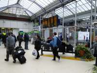 Almost an air of bustle at Ayr station concourse on 10th October 2017.<br>
<br>
<br><br>[David Panton 10/10/2017]
