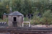 Buildings and grounded van body to the west of the station at Perth in October 2012.<br><br>[John McIntyre 13/10/2012]