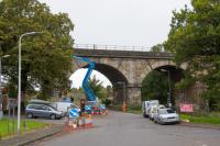 Weekend work on the viaduct at Larbert.<br><br>[Ewan Crawford 08/10/2017]