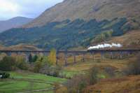 K1 62005 crossing Glenfinnan Viaduct with The Jacobite on 19 October.<br><br>[Bill Roberton 19/10/2017]