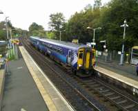 156499 pulls into Kennishead with a Barrhead to Glasgow service on 14 October 2017.<br>
<br>
<br><br>[David Panton 14/10/2017]