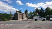 Insch station, seen from the north, on 23rd June 2017.<br><br>[Alan Cormack 23/06/2017]