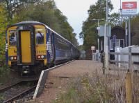 156445 and 156492 form the 08.21 from Glasgow Queen Street leaving Loch Eil Outward Bound for Mallaig on 19th October 2017.<br><br>[Bill Roberton 19/10/2017]