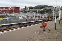 A quiet afternoon at Oban on 20 October 2007 as a Scot Rail Class 156 waits for the return journey back to Glasgow.<br><br>[John McIntyre 20/10/2007]