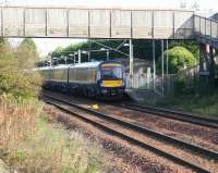 The 0945 (Sunday) ex-Tweedbank runs into Brunstane station under a harsh autumn sun on 29 October 2017. Unit 170475 brings up the rear of the 6-car formation.<br><br>[John Furnevel 29/10/2017]