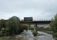 09024 cuts a rather lonely figure as it proceeds light engine over the River Irwell on Summerseat Viaduct on 4th November 2017. The shunter was making its way to Ramsbottom where it spent the day attaching and detaching vans to and from DMUs participating in the ELR <I>Scenic Railcar Gala</I>. <br><br>[Mark Bartlett 04/11/2017]