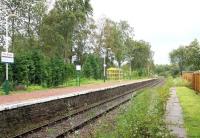 View from the redundant platform at Roy Bridge on 26 September 2005 following a period of exceptionally heavy rain, looking west towards Fort William.<br><br>[John Furnevel 26/09/2005]