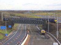 Perhaps we should we now be calling this the '<I>Cutie</I> Sark' Bridge – the landmark bridge over the A8 at Bargeddie has had a refurbishment, and after its makeover is now painted to match its companion, the 2015 viaduct over the M8.<br><br>[Colin McDonald 11/11/2017]