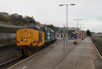 37401 pauses at Whitehaven on 13th November 2017. The train is the 1140hrs 2C49 Barrow to Carlisle service, the second of three northbound trips for the Class 37 that day on a diagram that starts in Barrow and finishes in Carlisle.  <br><br>[Mark Bartlett 13/11/2017]