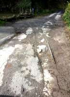 The things you find on BLS visits. These tramway rails cross the aptly named Jetting Street, and used to lead to quarry screens. They were photographed some 67 years after closure.<br><br>[Ken Strachan 25/10/2017]