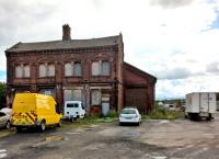 It may have lost its informal awning [see image 38289]; but against all the odds, the goods depot at London Road (formerly the original terminus of the Newcastle and Carlisle Railway) is still standing between the Newcastle and Carlisle line (right) and the old tram shed (left).<br><br>[Ken Strachan 01/08/2017]