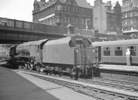 Stanier 'Coronation' Pacific 46241 <I>City of Edinburgh</I> photographed at Carlisle on a bright and sunny 1 June 1963, having just come off the 9.15am from Crewe [see image 45602]. <br><br>[K A Gray 01/06/1963]