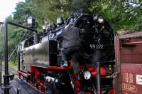 HSB 99 222 taking water at Drei Annen Hohne before taking the 15:53 train to Wernigerode on 19 September 2017.  This locomotive features on the tickets for the Wernigerode-Brocken Summit service [See image 61799].<br><br>[Norman Glen 07/10/2017]