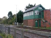 Corby Gates signal box at Great Corby, Cumbria on 23rd October 2017. A still working mechanical box on the Carlisle to Newcastle line on the east side of the Wetheral viaduct.<br>
<br>
<br><br>[Brian Smith 29/11/2017]