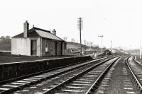 The view north at Inveramsay station in 1961. The Macduff platform lines are shown. Further to the left were the mainline platforms. The branch closed to passengers in 1951 (Inveramsay closing with it) and altogether in 1966.<br><br>[David Murray-Smith //1961]