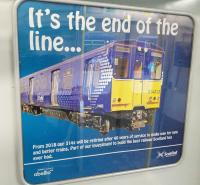 Yes, Scotland's oldest current stock is being withdrawn in 2018, the same<br>
year that even older HSTs are joining the fleet. I wonder what percentage<br>
of passengers would be able to identify a 314, let alone will notice when<br>
they go? Photographed aboard a 314 (what else?) on 16 December 2017.<br>
<br>
<br><br>[David Panton 16/12/2017]