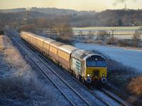 57311 leads the <I>Northern Belle</I> away from Inverkeithing East Junction towards Dalgety Bay with a trip from Glasgow Central to Dundee. 57303 was on the rear of the train at this point. 10th December 2017.<br>
<br>
<br><br>[Bill Roberton 10/12/2017]