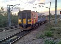 153311 pulls into Grantham to reverse and form the 17.45 EMT service to Nottingham. 25th October 2017<br><br>[Ken Strachan 25/10/2017]