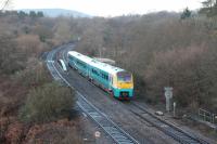 An Arriva Trains Class 175/1, on a Milford Haven to Manchester Picadilly service, approaching the loops at Miskin on 14th December 2017.<br>
<br>
<br><br>[Alastair McLellan 14/12/2017]