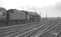 Royal Scot no 46121 <I>Highland Light Infantry, City of Glasgow Regiment</I>, with a summer Saturday through service, south of Carlisle on 4 August 1962. The train is the 11.50am from Glasgow Central to Manchester and Morecambe.<br><br>[K A Gray 04/08/1962]