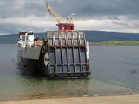 CalMac Ferry <I>MV Loch Linnhe</I> nears Tobermory slipway on Mull and will form the 14.30 crossing to Kilchoan, on the Ardnamurchan Peninsula. 18th June 2013.<br><br>[David Pesterfield 18/06/2013]